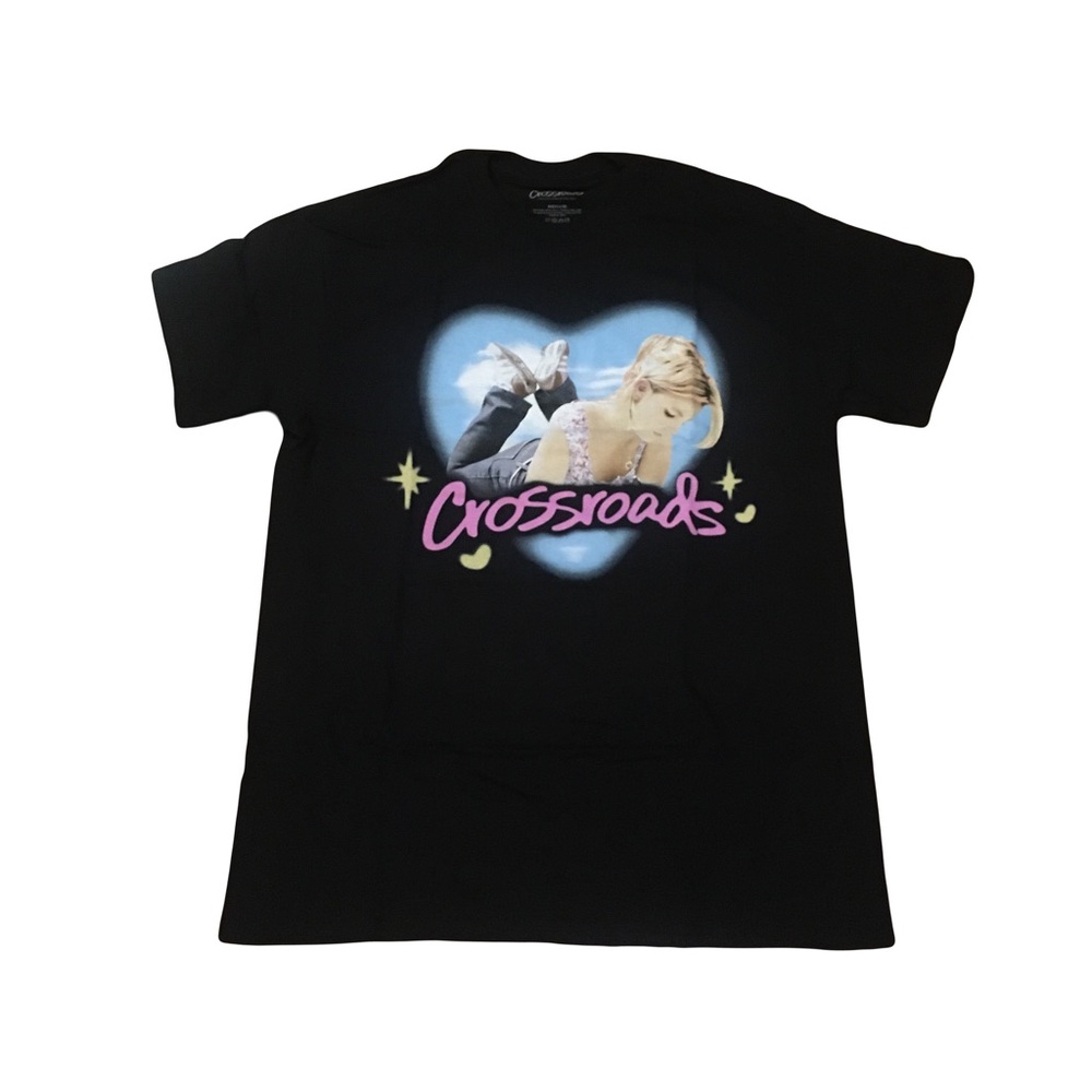 Crossroads MEDIUM Brittany Spears Heart Black Tshirt tee short sleeves NEW
